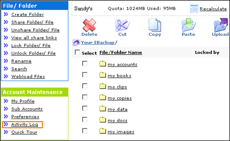 Activity Log