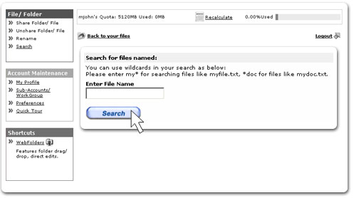Locate files in your online storage
