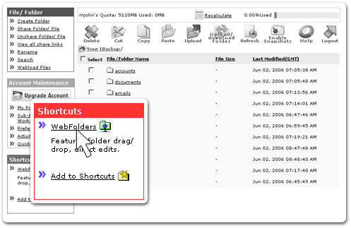 Drag-n-drop with online storage