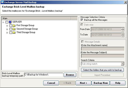 Brick-Level Mailbox Backup