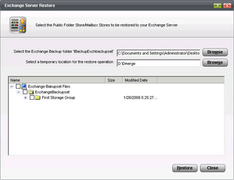 Exchange Server Restore