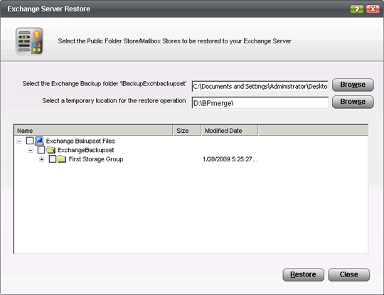 Exchange Server Restore