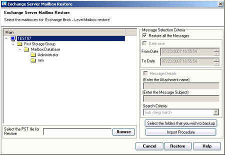 Brick-Level Mailbox Backup