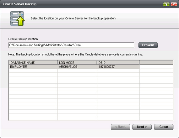 Oracle Server Backup