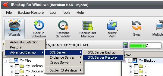 MS SQL Server restore