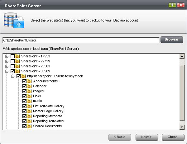 SharePoint Backup