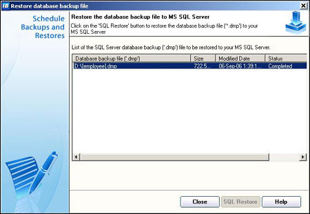 MS SQL Server restore