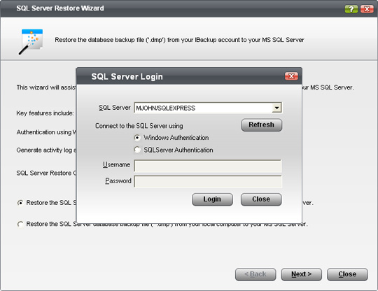 MS SQL Server restore
