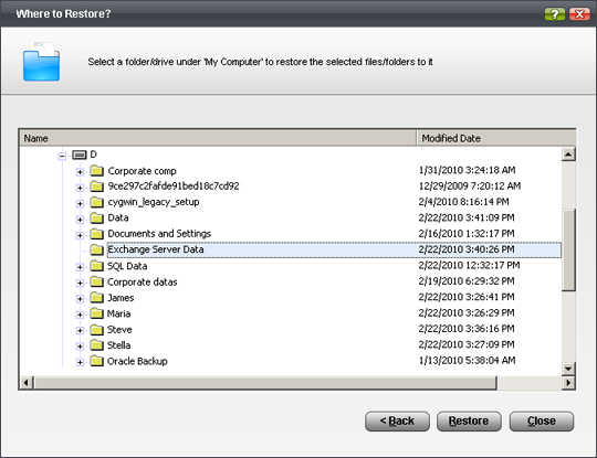 Exchange Server Restore