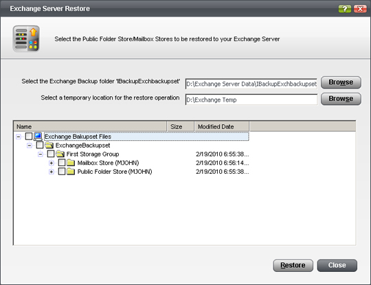 Exchange Server Restore