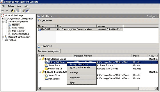 Exchange Server Restore